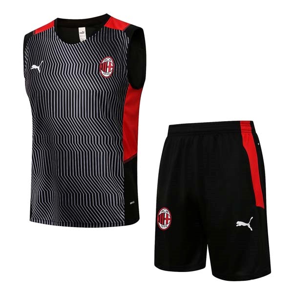 Camiseta AC Milan Sin Mangas 2022 Negro Rojo